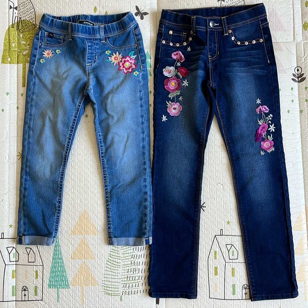 Jordache Girls’ Blue Crop Jennings Jeans (Size: 7/8)